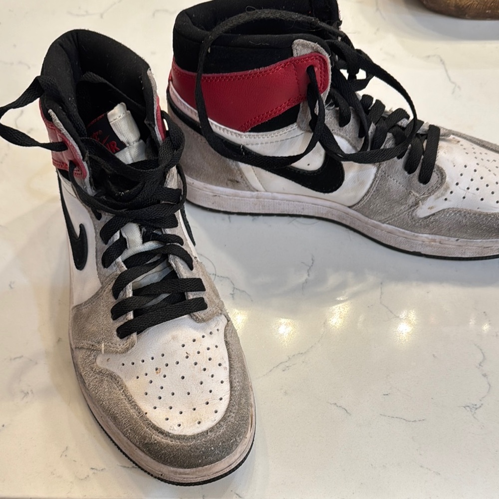 Nike Air Jordan Red and White High-Top Sneakers